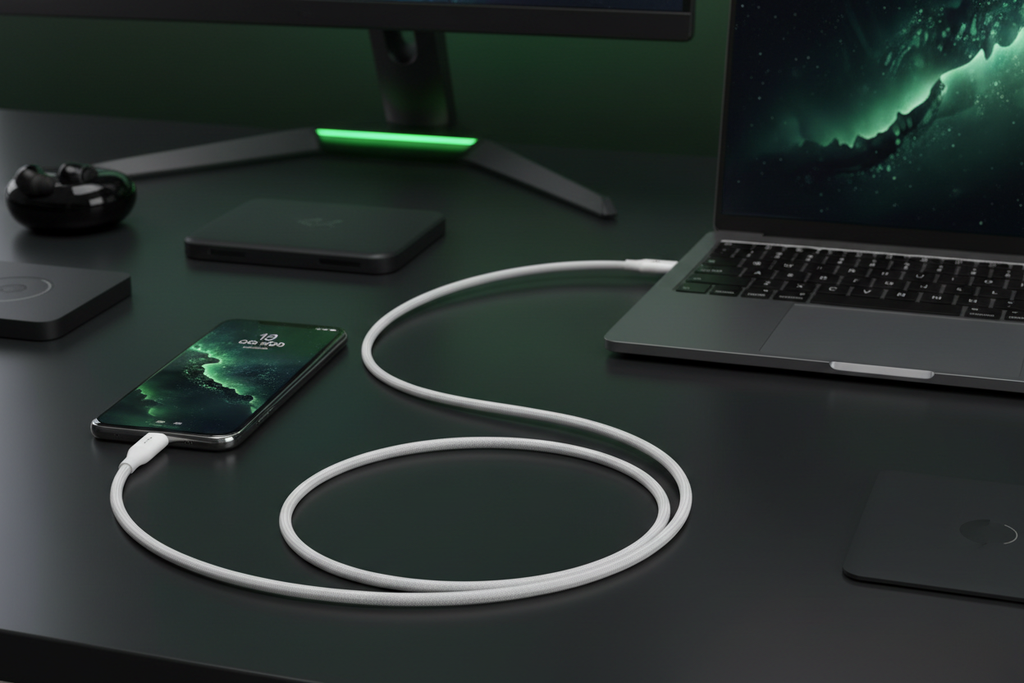 2M USB-C Cable Full Length Lifestyle