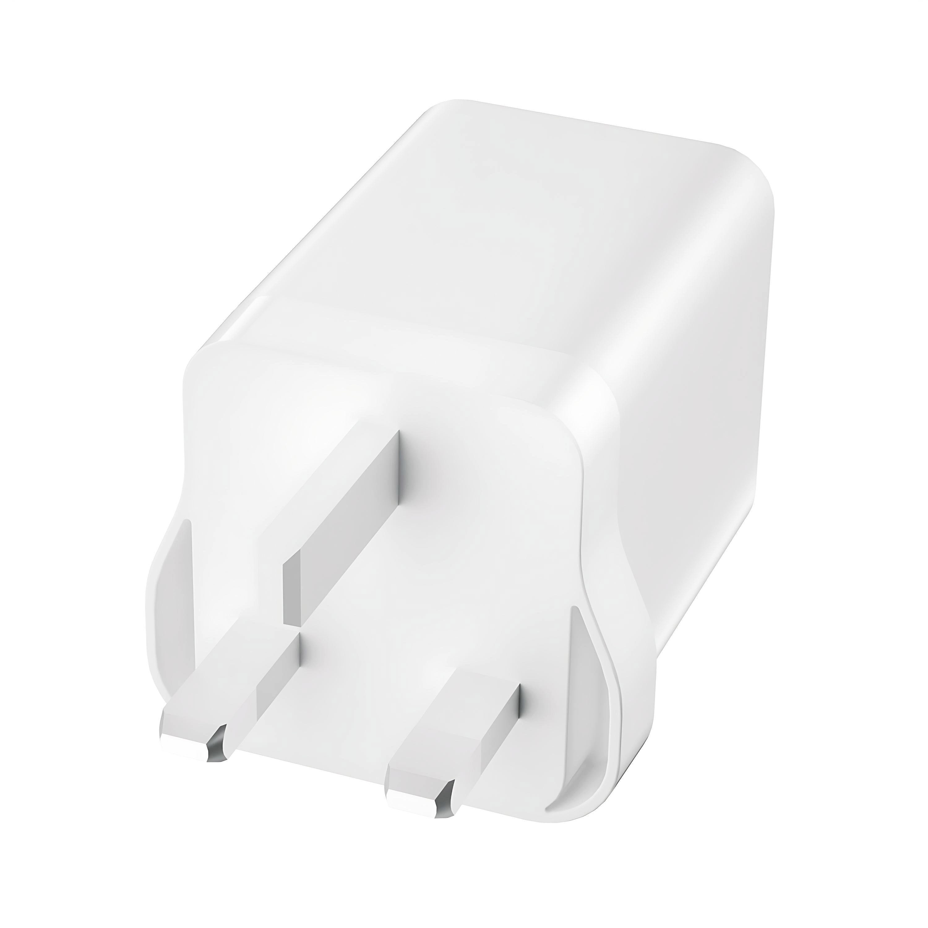 65W GaN Fast Charger | Retractable USB-C Cable | Dual Port UK Plug | White